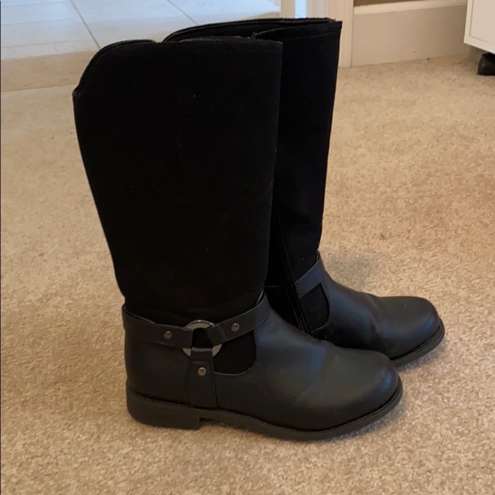 Girls Black Riding Boots